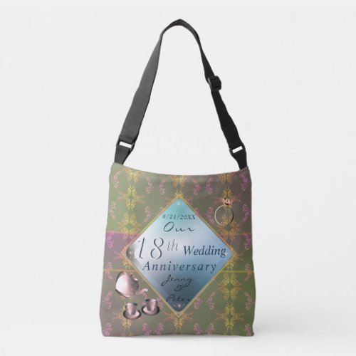 18th Wedding Anniversary Porcelain   Crossbody Bag