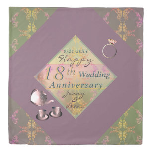 18th Wedding Anniversary Porcelain Duvet Cover