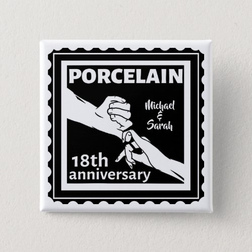 18th wedding anniversary porcelain traditional button