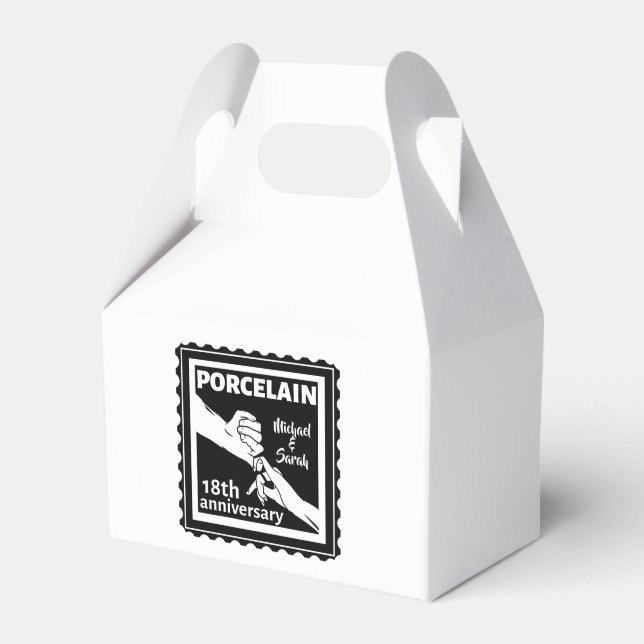 18th wedding anniversary porcelain traditional favor boxes (Front Side)