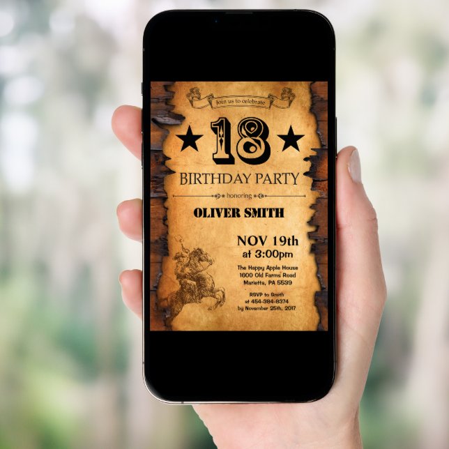 18th Western Birthday Invitation (Front Digital)