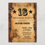 18th Western Birthday Invitation<br><div class="desc">18th Western Birthday Invitation. Cowboy Horse Wild West Theme Birthday Party. Rustic Wood Country Background. For further customization,  please click the "Customize it" button and use our design tool to modify this template.</div>