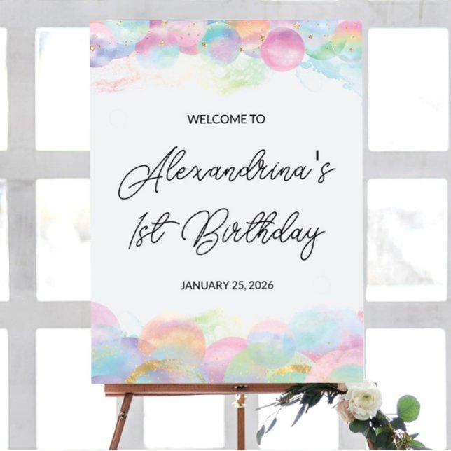 18x24" Colorful Rainbow Bubble Welcome Birthday  Poster (Creator Uploaded)