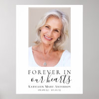 18x24 Forever in Our Hearts Photo Funeral Welcome