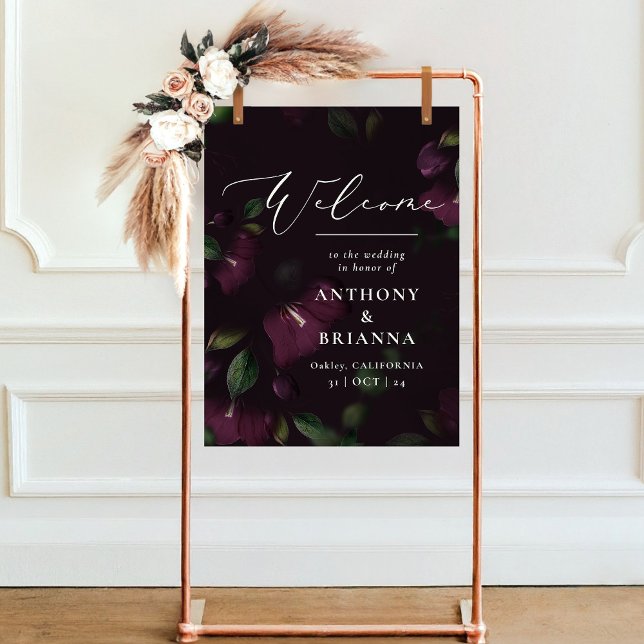 18x24 inch Moody Purple Boom wedding welcome  Foam Board (Creator Uploaded)