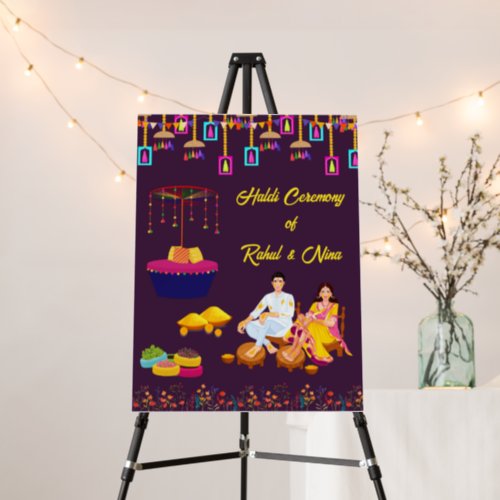 18x24 Indian Wedding Welcome Sign  Haldi Maiyan