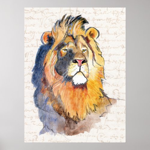 18x24 Lion Portrait Wall Art