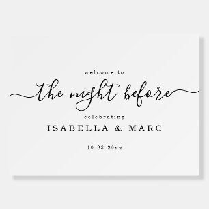 18x24 Minimalist The Night Before Rehearsal Dinner Foam Board