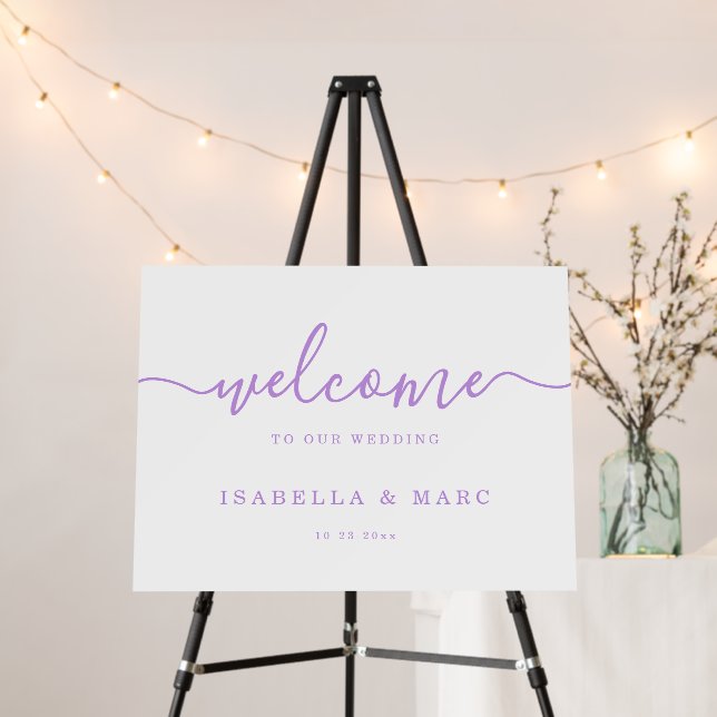 18x24 Minimalist Wedding Welcome Sign - Foam Board (In Situ (Stand))
