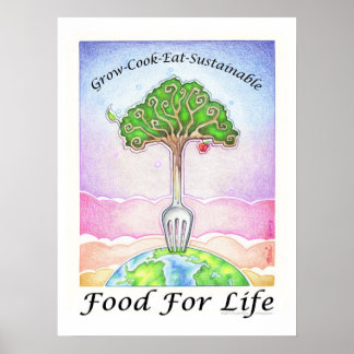 18X24" POSTER - GROW, COOK, EAT SUSTAINABLE