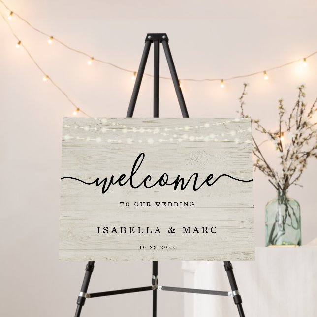 18x24 Rustic Romantic Wedding Welcome Sign (In Situ (Stand))