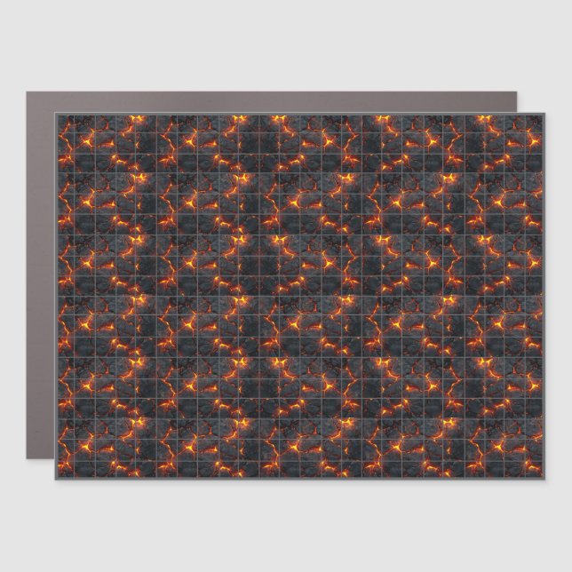 18x24 Volcanic Magnetic Grid Map Car Magnet (Front)
