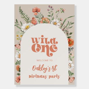 18x24 Wild One Wildflower Birthday Welcome Sign