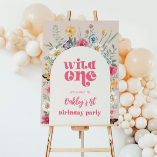 18x24 Wild One Wildflower Birthday Welcome Sign