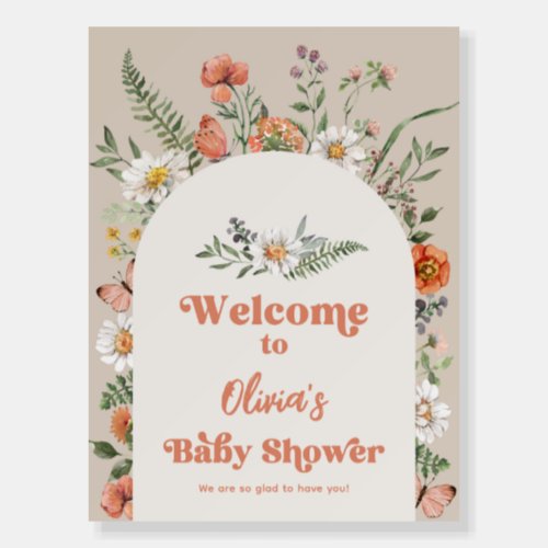 18x24 Wildflower Baby Shower Welcome Sign