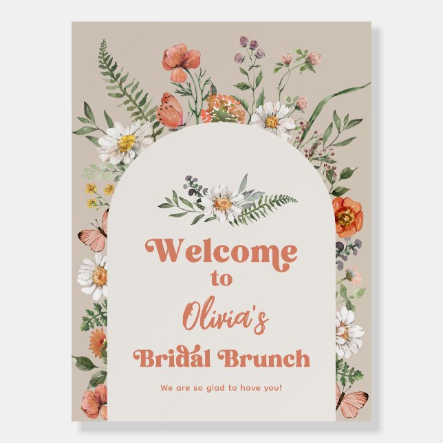 18x24" Wildflower Bridal Shower Welcome Sign (Front)