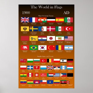1900 AD Flags of the World Poster