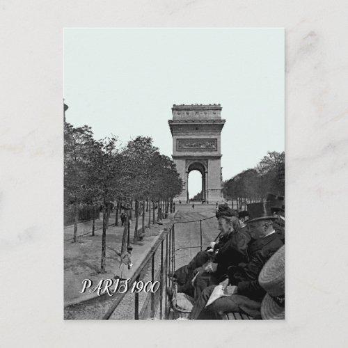 1900 arc de triomphe paris Paris Bus Ride People Postcard