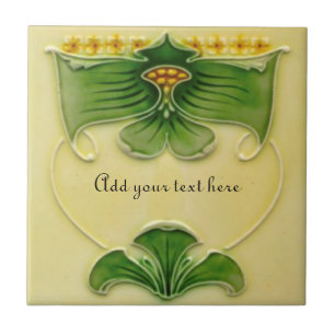 1900 Art Nouveau Repro Floral Tile to Personalize