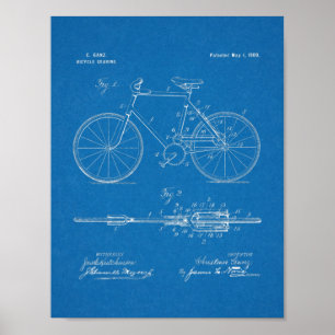 1900 Bicycle Gear Patent Art Drawing Print