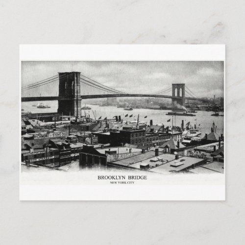 1900 Brooklyn Bridge Panorama Postcard