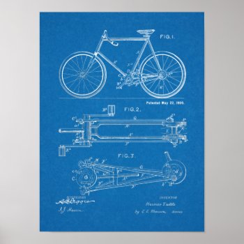 1900 Chainless Bicycle Design Patent Art Print by AcupunctureProducts at Zazzle