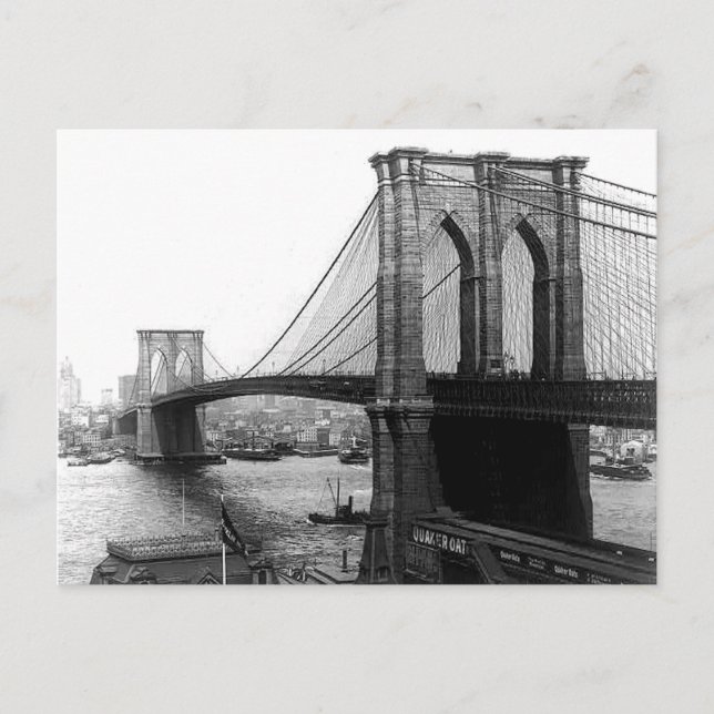 1900 East River Bridge NYC Postcard (Front)