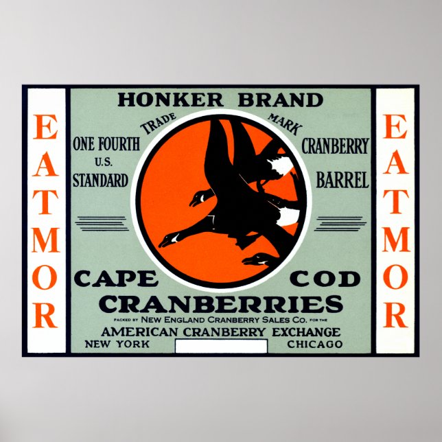 1900 Honker Brand Cranberries Poster (Front)