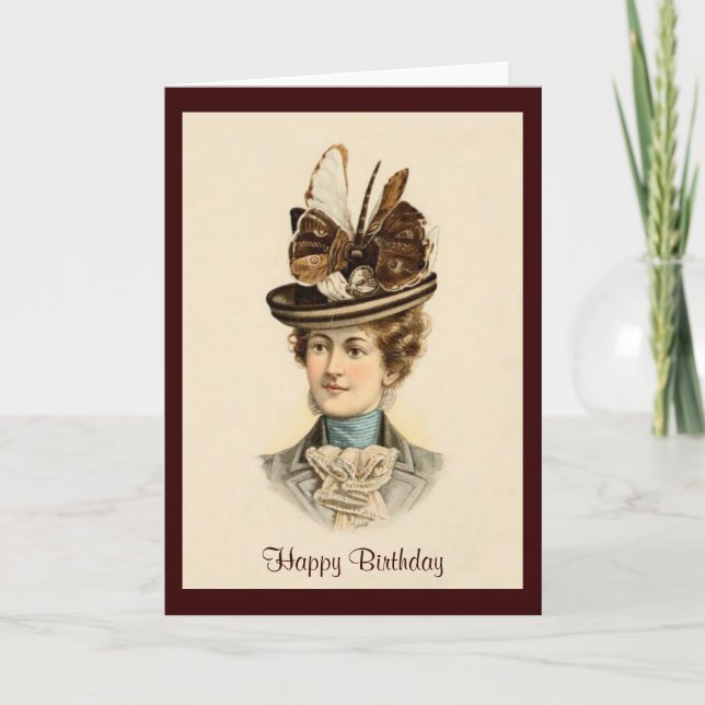 1900 Ladies Fashion Hat Greeting Card (Front)