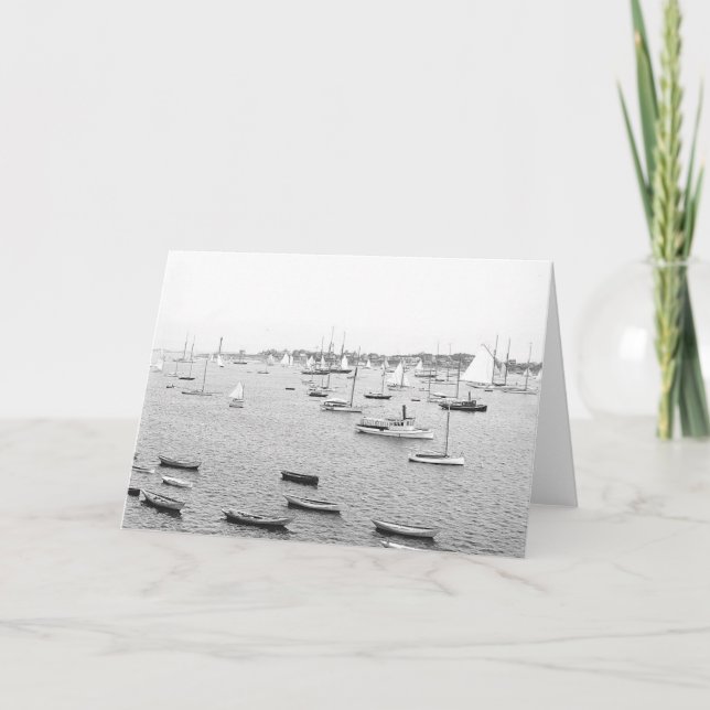 1900 Marblehead Harbor Massachusetts Greeting Card (Front)