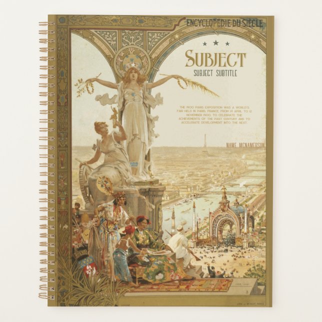 1900 Paris Exhibition Poster Personalized Planner (Front)