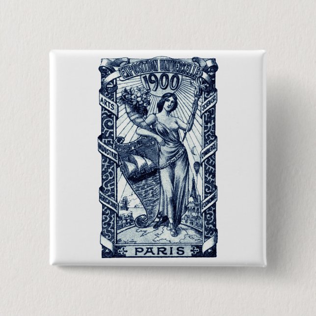 1900 Paris International Expo Poster Button (Front)