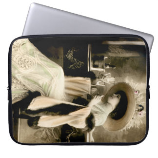 1900 Parisian Woman Drinking Champagne Laptop Sleeve