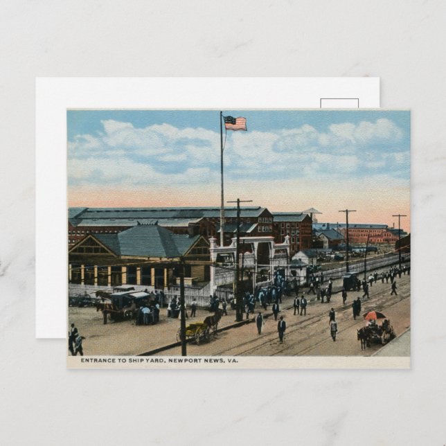 1900 Ship Yard Newport News VA  Postcard (Front/Back)