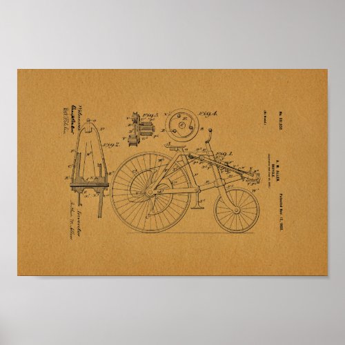 1900 Vintage Bicycle Patent Art Print
