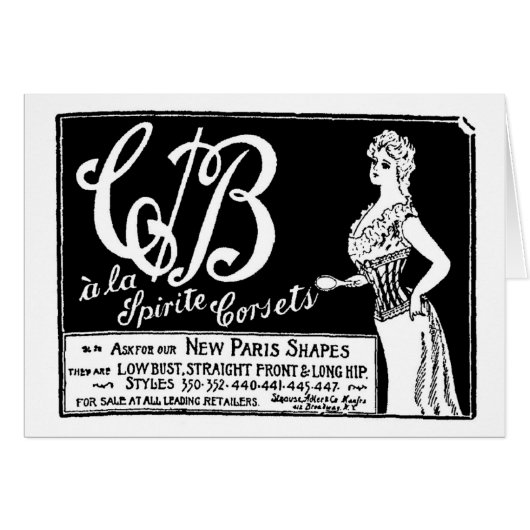 1900 vintage corset advertisement cards (Front Horizontal)