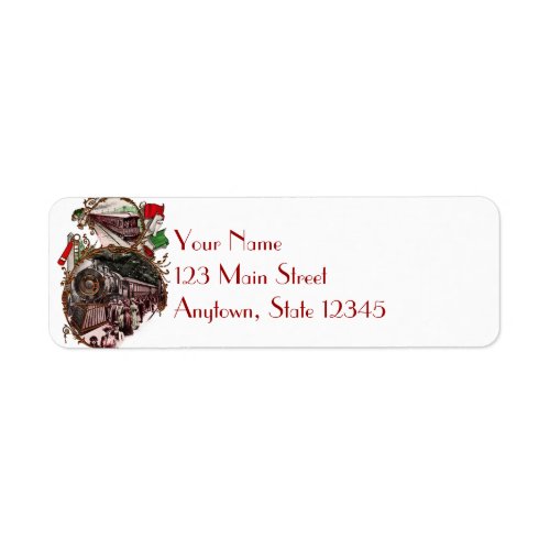 1900s Christmas Train Return Address Labels