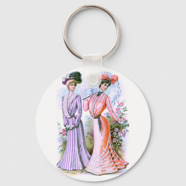 1900s Fashion Dresses Keychain (Front)