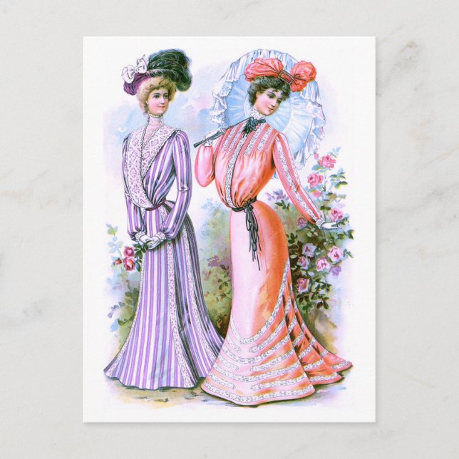 1900s Fashion Dresses Postcard (Front)