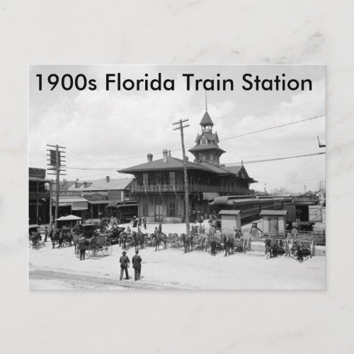 1900s Florida Train Station Postcard