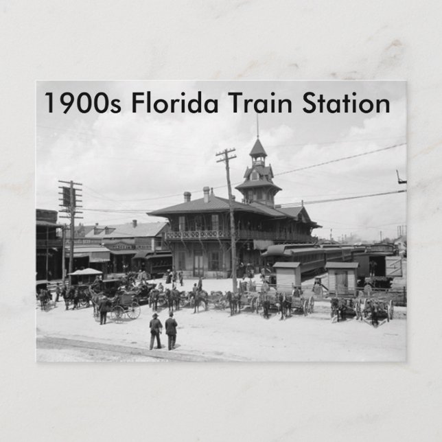 "1900s Florida Train Station" Postcard (Front)