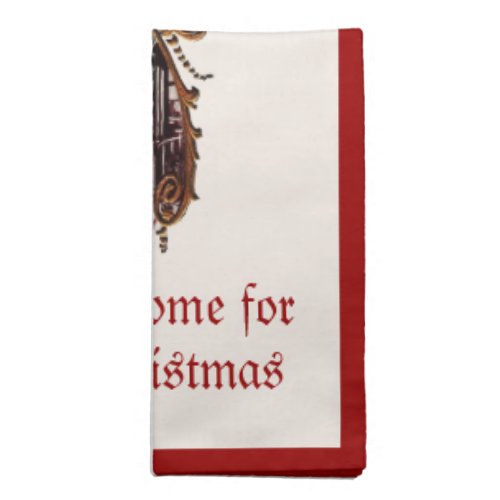 1900s Home for Christmas Train Cloth Napkins