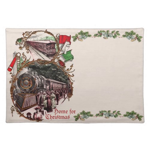 1900s Home for Christmas Train Placemat