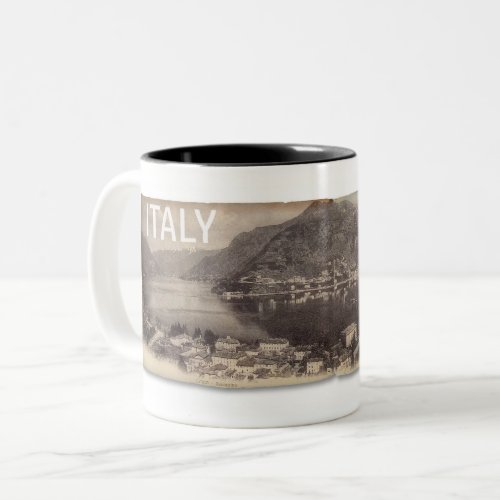 1900s LAKE COMO ITALY POSTCARD Two_Tone Coffee Mug