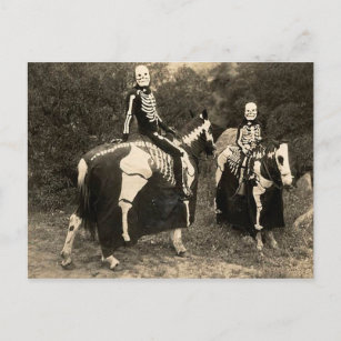 1900's Skeleton Horsemen Postcard