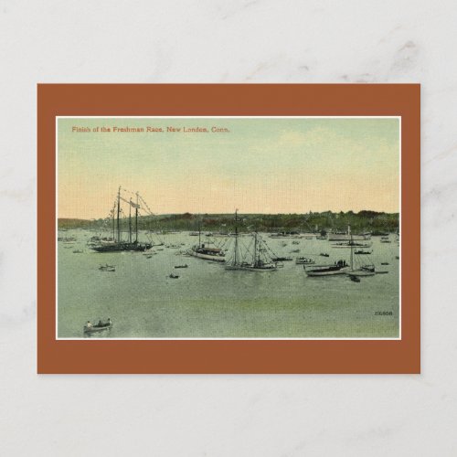 1900s vintage Finish Frenchman race New London CT Postcard