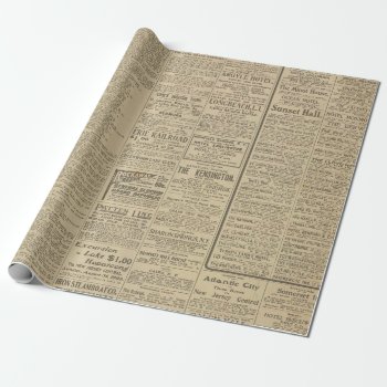 1900's Vintage Newspaper Wrapping Paper by MarceeJean at Zazzle