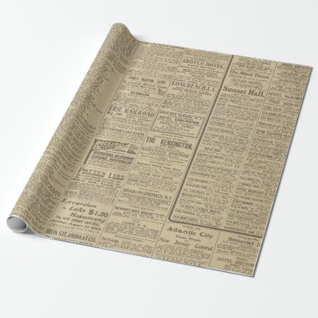 1900's Vintage Newspaper Wrapping Paper