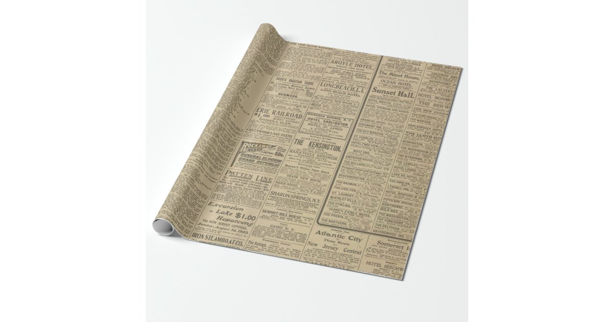 1900's Vintage Newspaper Wrapping Paper