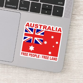 1901 Australian Land Flag Free People 3:2 Ratio Sticker by Stickies at Zazzle